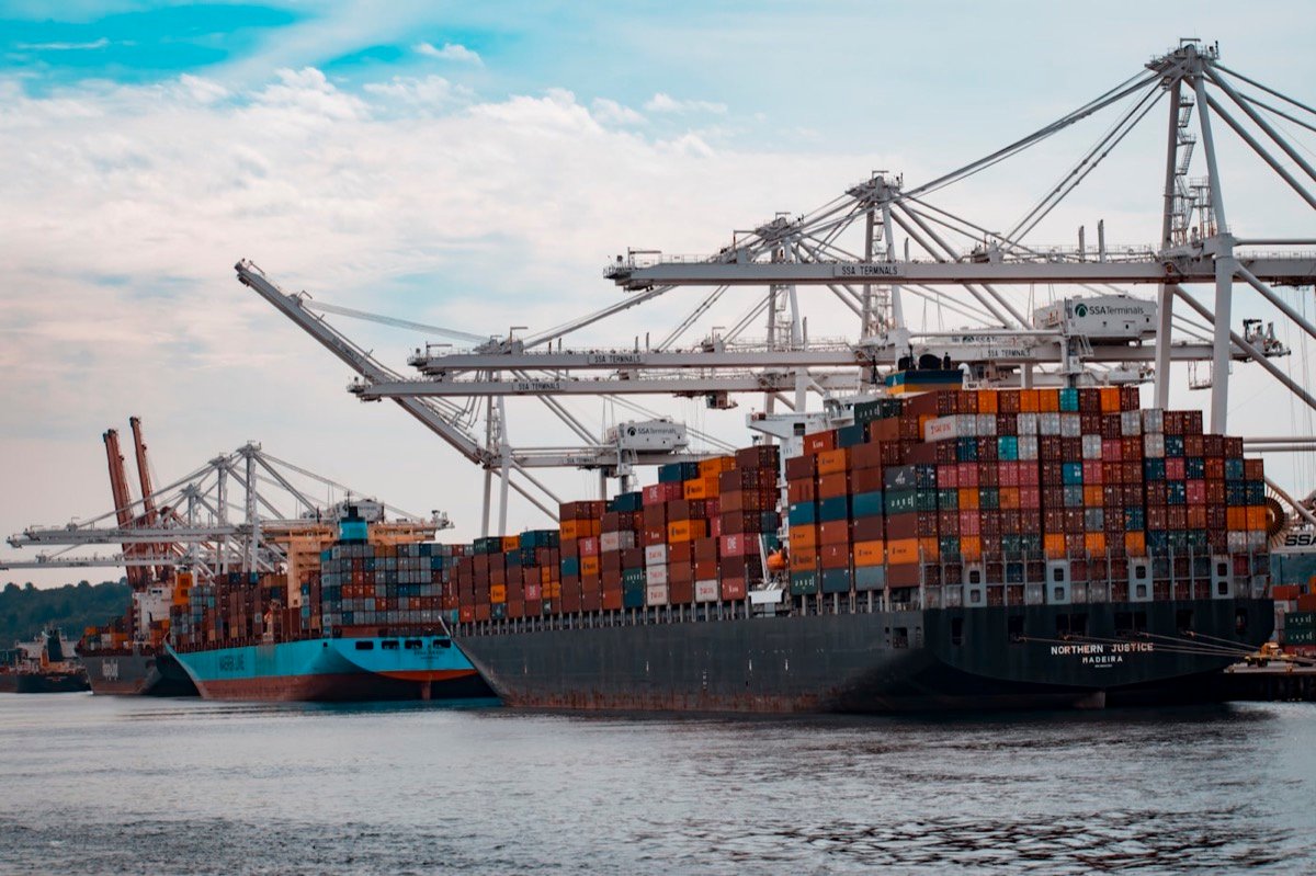 Commercial cargo vessel operations at sea